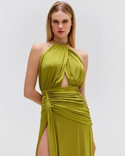 PatBO Metallic Jersey Halterneck Maxi Dress (FINAL SALE)- Dresses & Jumpsuits