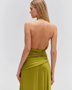 PatBO Metallic Jersey Halterneck Maxi Dress (FINAL SALE)- Dresses & Jumpsuits