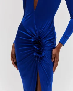 PatBO Metallic Jersey Keyhole Maxi Dress- Dresses & Jumpsuits