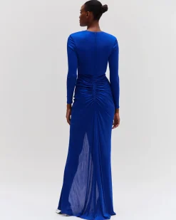 PatBO Metallic Jersey Keyhole Maxi Dress- Dresses & Jumpsuits