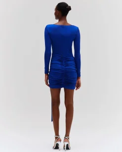 PatBO Metallic Jersey Long Sleeve Mini Dress- Dresses & Jumpsuits