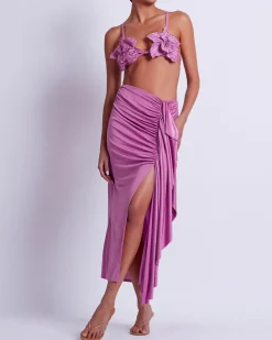 PatBO Metallic Jersey Midi Skirt (FINAL SALE)- Cover-ups|Matching Sets