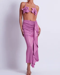 PatBO Metallic Jersey Midi Skirt (FINAL SALE)- Cover-ups|Matching Sets