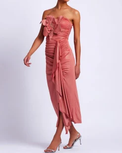 PatBO Metallic Jersey Midi Skirt- Bottoms