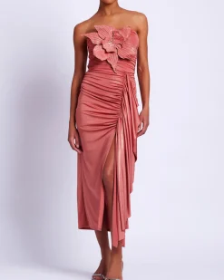 PatBO Metallic Jersey Midi Skirt- Bottoms