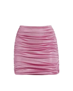 PatBO Metallic Jersey Mini Skirt (FINAL SALE)- Cover-ups|Matching Sets