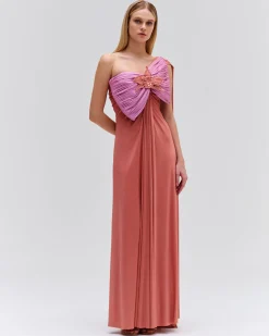 PatBO Metallic Jersey One Shoulder Maxi Dress (FINAL SALE)- Dresses & Jumpsuits