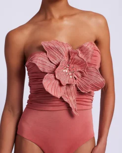 PatBO Metallic Jersey Orchid Bodysuit (FINAL SALE)- Tops & Bodysuits