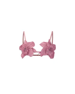 PatBO Metallic Jersey Orchid Bralette- Bikinis|Tops & Bodysuits