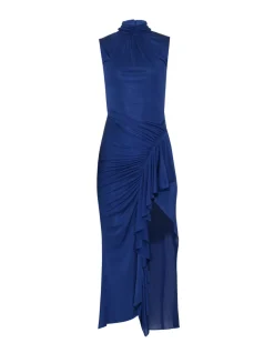 PatBO Metallic Jersey Sleeveless Midi Dress- Dresses & Jumpsuits
