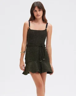 PatBO METALLIC KNIT MINI DRESS- Dresses & Jumpsuits