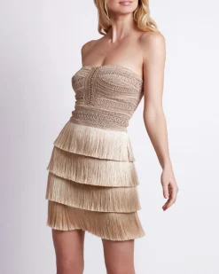PatBO Metallic Knit Strapless Mini Dress- Dresses & Jumpsuits