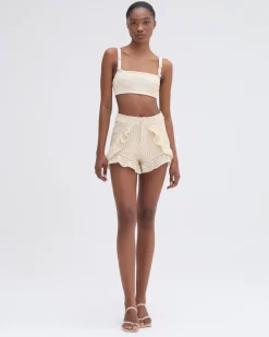 PatBO METALLIC KNIT TOP- Bikinis|Matching Sets