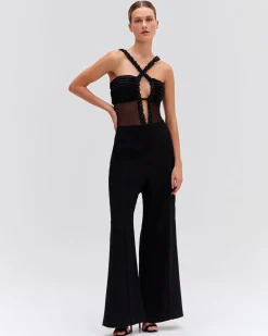 PatBO Moonlight Cross-Front Bodysuit- Tops & Bodysuits