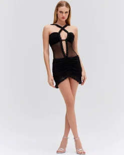 PatBO Moonlight Cross-Front Mini Dress (RUNWAY)- Dresses & Jumpsuits