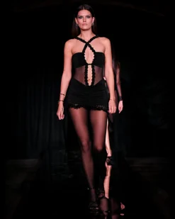 PatBO Moonlight Cross-Front Mini Dress (RUNWAY)- Dresses & Jumpsuits