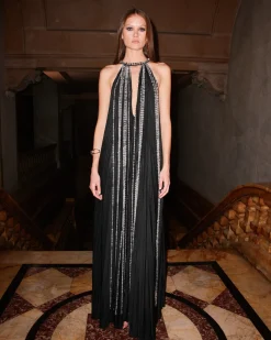 PatBO Moonlight Crystal Beaded Maxi Dress (RUNWAY)- Dresses & Jumpsuits