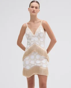 PatBO NATURAL CROCHET PLUNGE MINI DRESS- Dresses & Jumpsuits