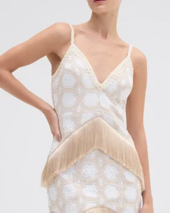 PatBO NATURAL CROCHET PLUNGE MINI DRESS- Dresses & Jumpsuits