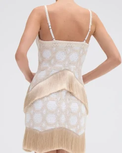 PatBO NATURAL CROCHET PLUNGE MINI DRESS- Dresses & Jumpsuits