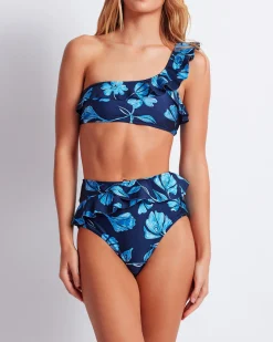 PatBO Nightflower One Shoulder Bikini Top (FINAL SALE)- Bikinis