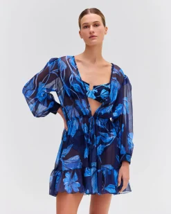 PatBO Nightflower Short Robe (FINAL SALE)- Cover-ups