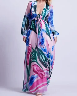 PatBO Nova Flora Deep V Maxi Dress (FINAL SALE)- Dresses & Jumpsuits