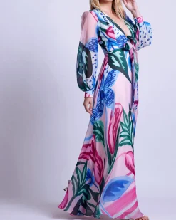 PatBO Nova Flora Deep V Maxi Dress (FINAL SALE)- Dresses & Jumpsuits