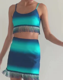 PatBO OMBRE BEADED MINI SKIRT (FINAL SALE)- Cover-ups|Matching Sets