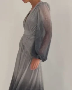PatBO OMBRE LUREX PLUNGE GOWN (FINAL SALE)- Dresses & Jumpsuits