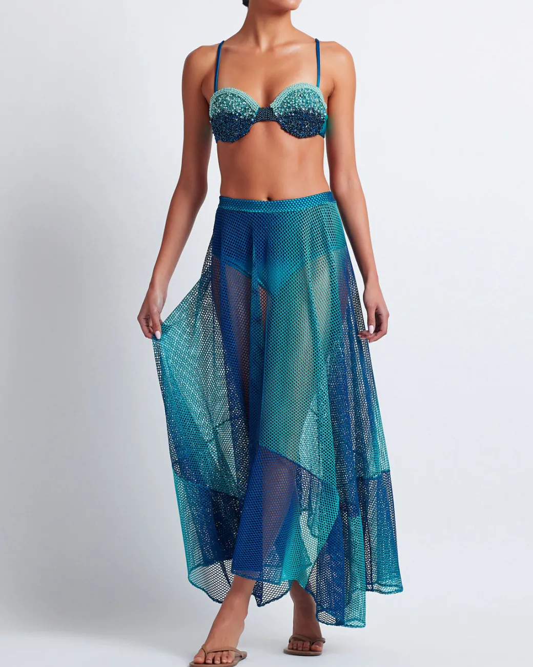 PatBO OMBRE NETTED BEACH SKIRT (FINAL SALE)- Cover-ups|Matching Sets