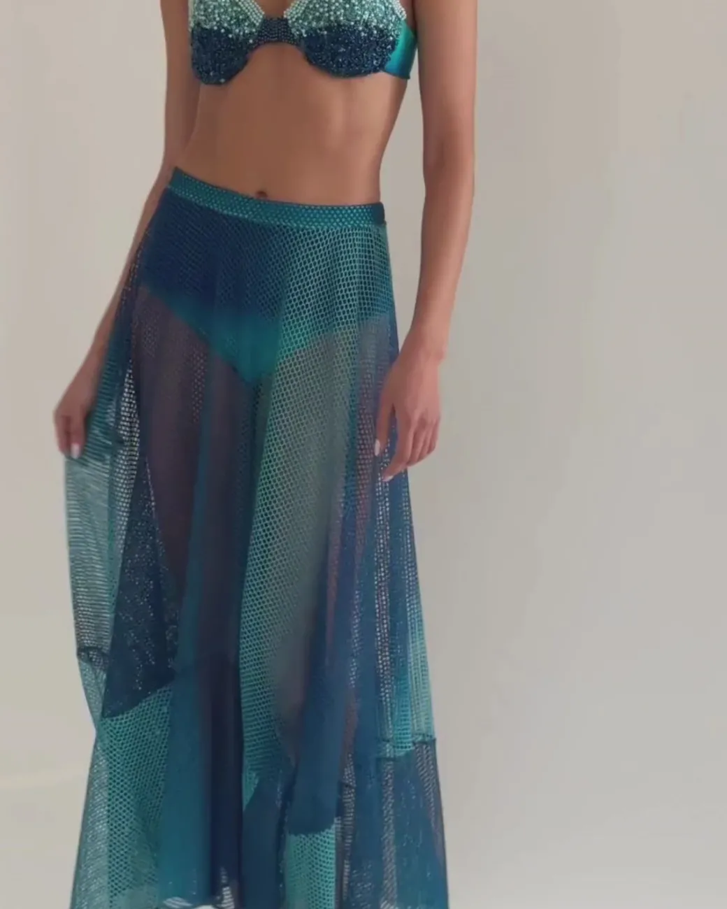 PatBO OMBRE NETTED BEACH SKIRT (FINAL SALE)- Cover-ups|Matching Sets
