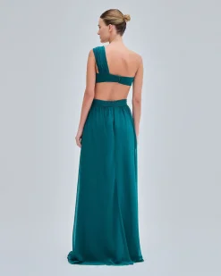 PatBO One Shoulder Cutout Flower Gown (FINAL SALE)- Dresses & Jumpsuits