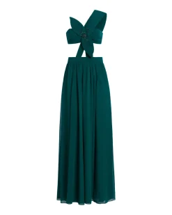 PatBO One Shoulder Cutout Flower Gown (FINAL SALE)- Dresses & Jumpsuits