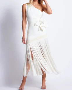 PatBO One Shoulder Flower Applique Dress (FINAL SALE)- Dresses & Jumpsuits