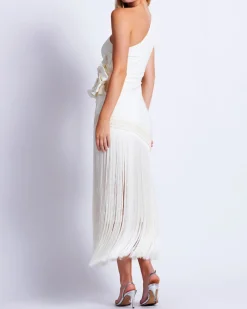 PatBO One Shoulder Flower Applique Dress (FINAL SALE)- Dresses & Jumpsuits