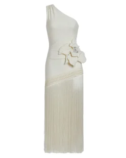 PatBO One Shoulder Flower Applique Dress (FINAL SALE)- Dresses & Jumpsuits