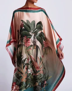 PatBO Paradise Print Silk Caftan (FINAL SALE)- Cover-ups