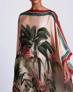 PatBO Paradise Print Silk Caftan (FINAL SALE)- Cover-ups
