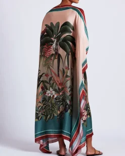 PatBO Paradise Print Silk Caftan (FINAL SALE)- Cover-ups
