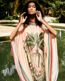 PatBO Paradise Print Silk Caftan (FINAL SALE)- Cover-ups