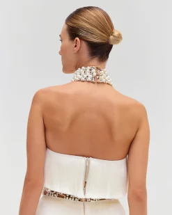 PatBO PEARL AND FRINGE HALTERNECK MINI DRESS (EXCLUSIVE)- Dresses & Jumpsuits