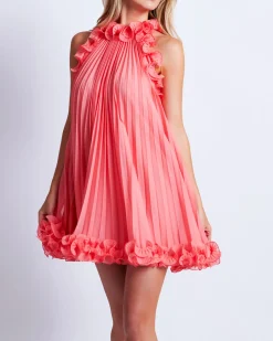 PatBO Pleated High Neck Mini Dress (FINAL SALE)- Dresses & Jumpsuits