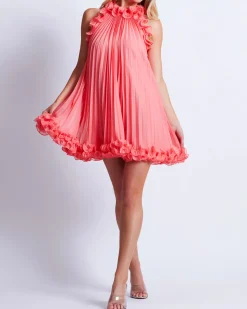 PatBO Pleated High Neck Mini Dress (FINAL SALE)- Dresses & Jumpsuits