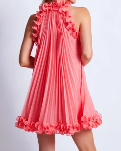 PatBO Pleated High Neck Mini Dress (FINAL SALE)- Dresses & Jumpsuits