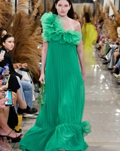 PatBO Pleated One Shoulder Gown (FINAL SALE)- Dresses & Jumpsuits