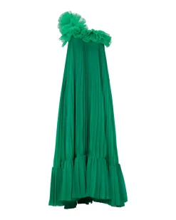 PatBO Pleated One Shoulder Gown (FINAL SALE)- Dresses & Jumpsuits