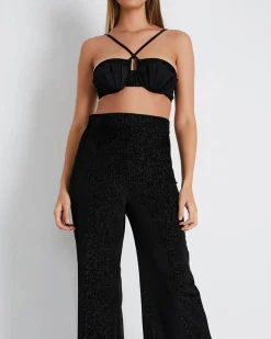 PatBO Pleated Satin Bralette Top (FINAL SALE)- Tops & Bodysuits