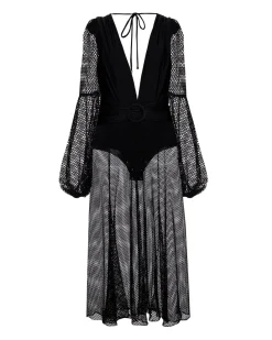 PatBO Plunge Netted Beach Dress (FINAL SALE)- Beach Dresses