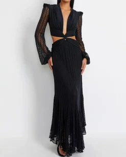 PatBO PLUNGE NETTED BEACH DRESS (EXCLUSIVE)- Beach Dresses|Dresses & Jumpsuits